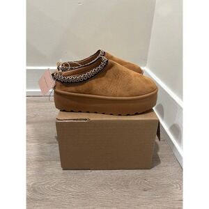 Olivia & Kate New York Platform Slippers Chestnut Brown Faux Suede Size 8